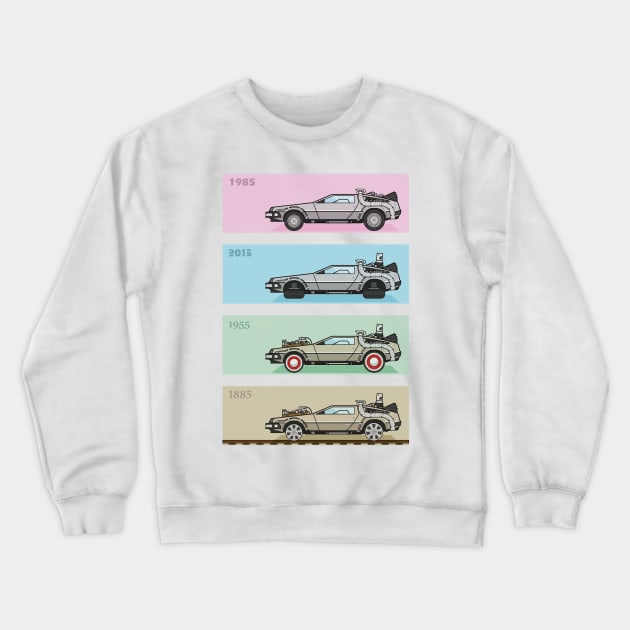 Back to the Future - Delorean x 4 Crewneck Sweatshirt by MGulin